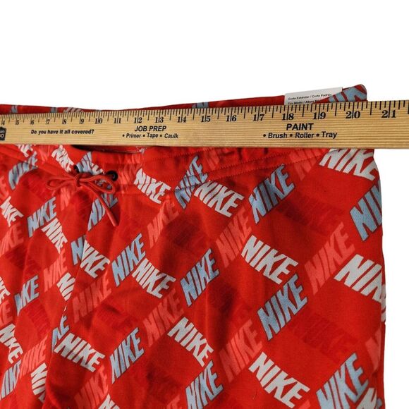 Nike Jogger Sweatpants Womens Size XXL Orange All Over Logo Fleece Lined NEW - Picture 11 of 14